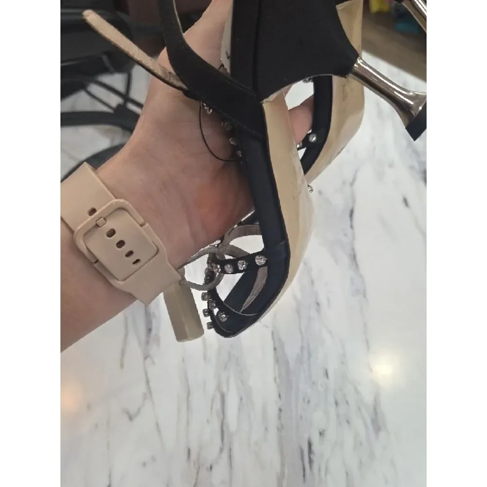 Miu Miu Black Crystal-Studded Slingback Heels